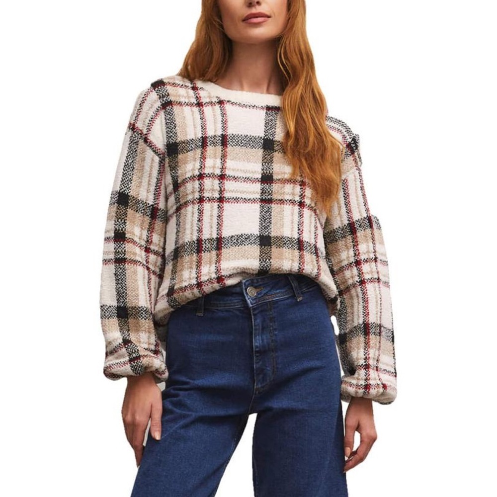 NWT Z SUPPLY Solange Plaid Sweater